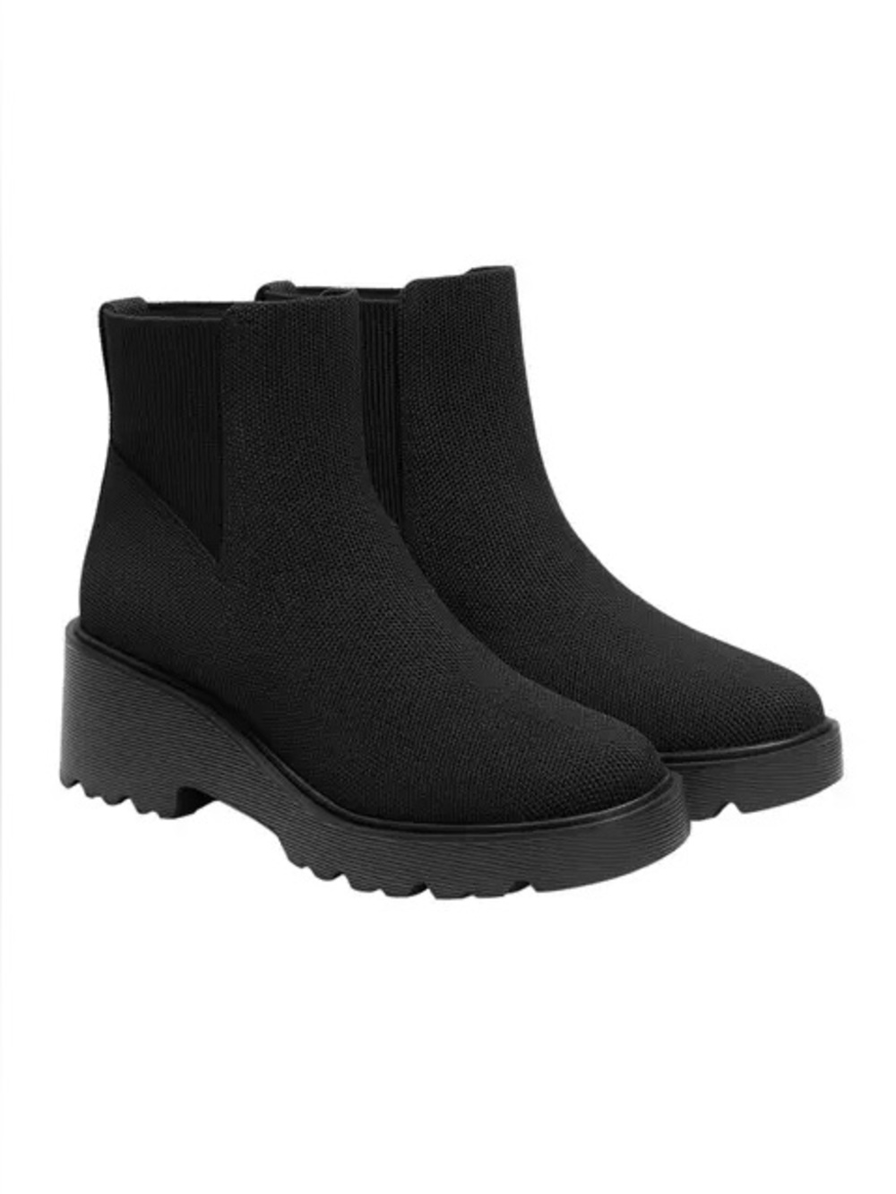 Black Chelsea Sock Ankle Booties - Women